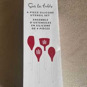 Sur La Table Red 4-Piece Silicone Utensil Set